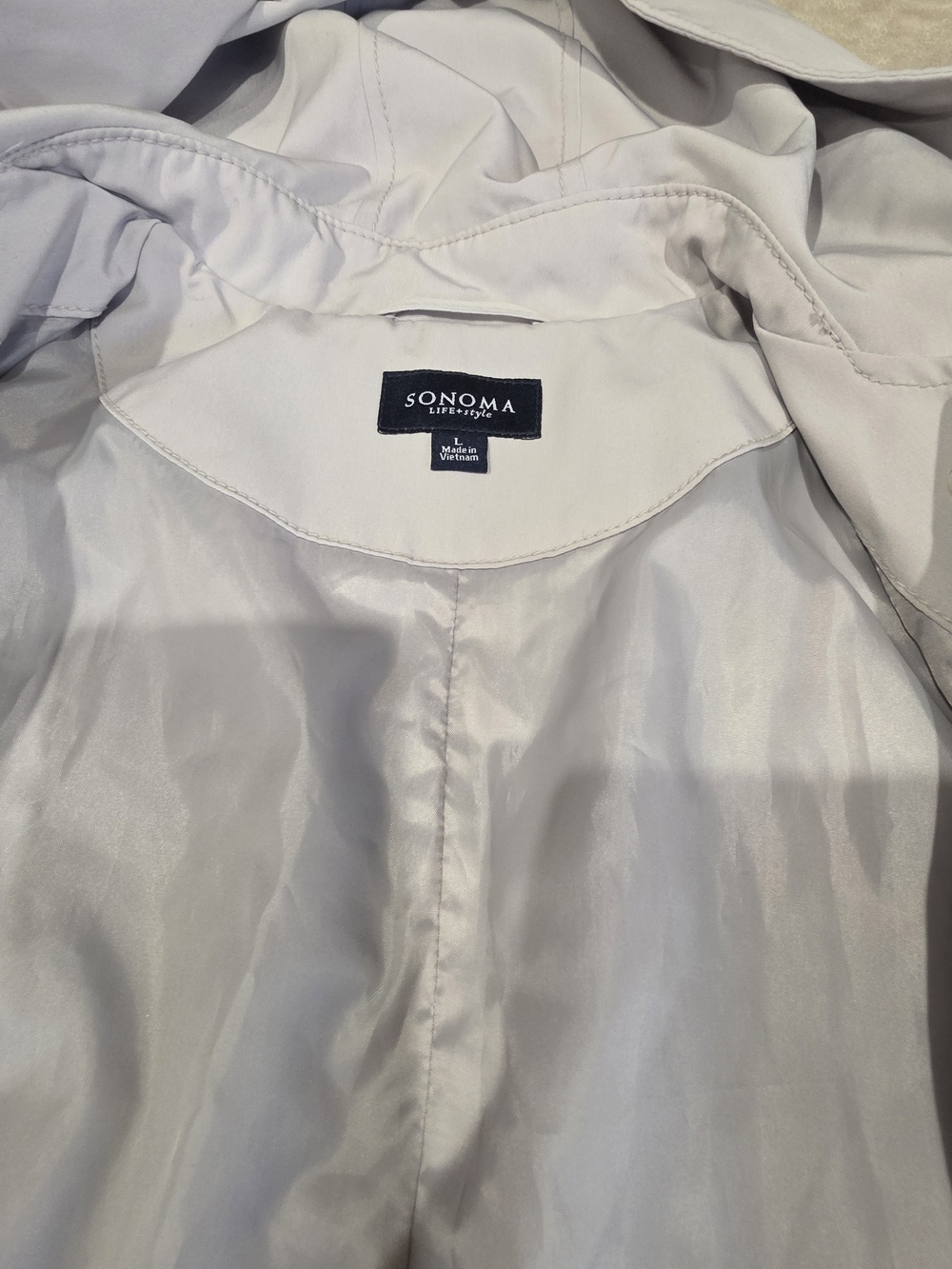 Sonoma Women's Light Gray Trench Coat
